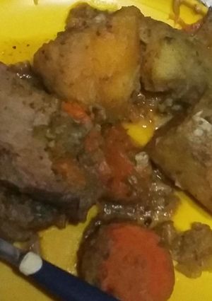 Una foto de Carré de cerdo con batatas ❤ a la olla