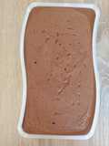 Chocolate mousse with cream and egg yolk