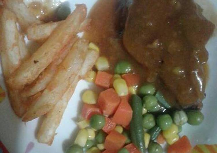 Steak daging sapi barbeque