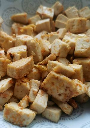 Une photo de Tofu mariné à l’air fryer