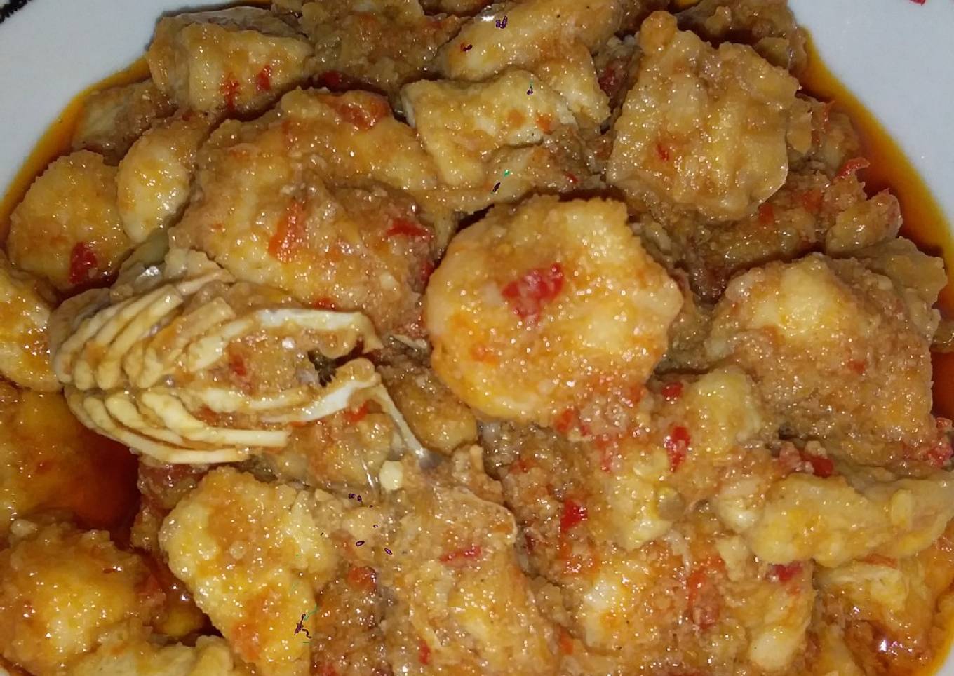 Sambal goreng udang with tempe tahu sekawan