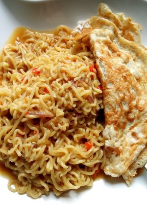A picture of Indomie and Fried Egg.