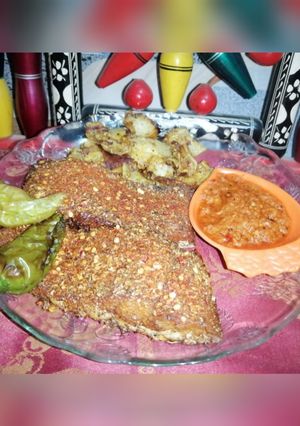 A picture of Memoni style fry fish.