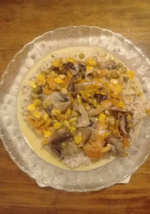 Una foto de Arroz con champiñones