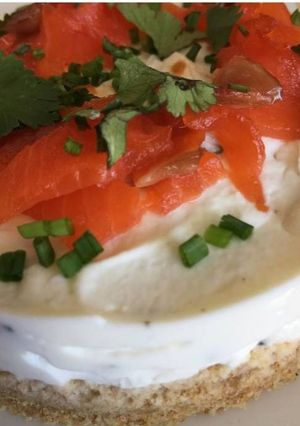 Une photo de Cheese cake à la truite fumée