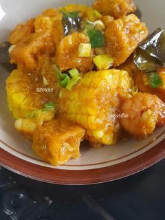 Foto resep Udang Jagung Tahu ala Saos Padang