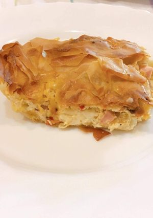 Φωτογραφία της συνταγής Τυρόπιτα με πιπεριά Φλωρίνης και λιαστές ντομάτες👩‍🍳