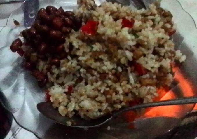 Resep 03.17 Nasgor terasi plus kacang pedas manis yang Enak Banget