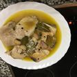 Escabeche suave de atún rojo y escalopines de cerdo
