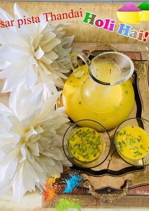 A picture of Kesar pista thandai.