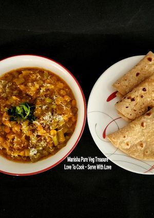 A picture of Gawar Chana Dal Dhaba Style Sabzi.
