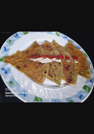 A picture of Palak tofu paratha.