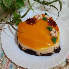 A picture of Mango Cheese cake.