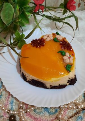 A picture of Mango Cheese cake.