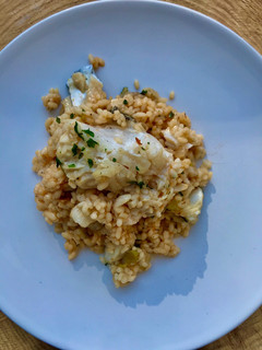 Una foto de Risotto con bacalao