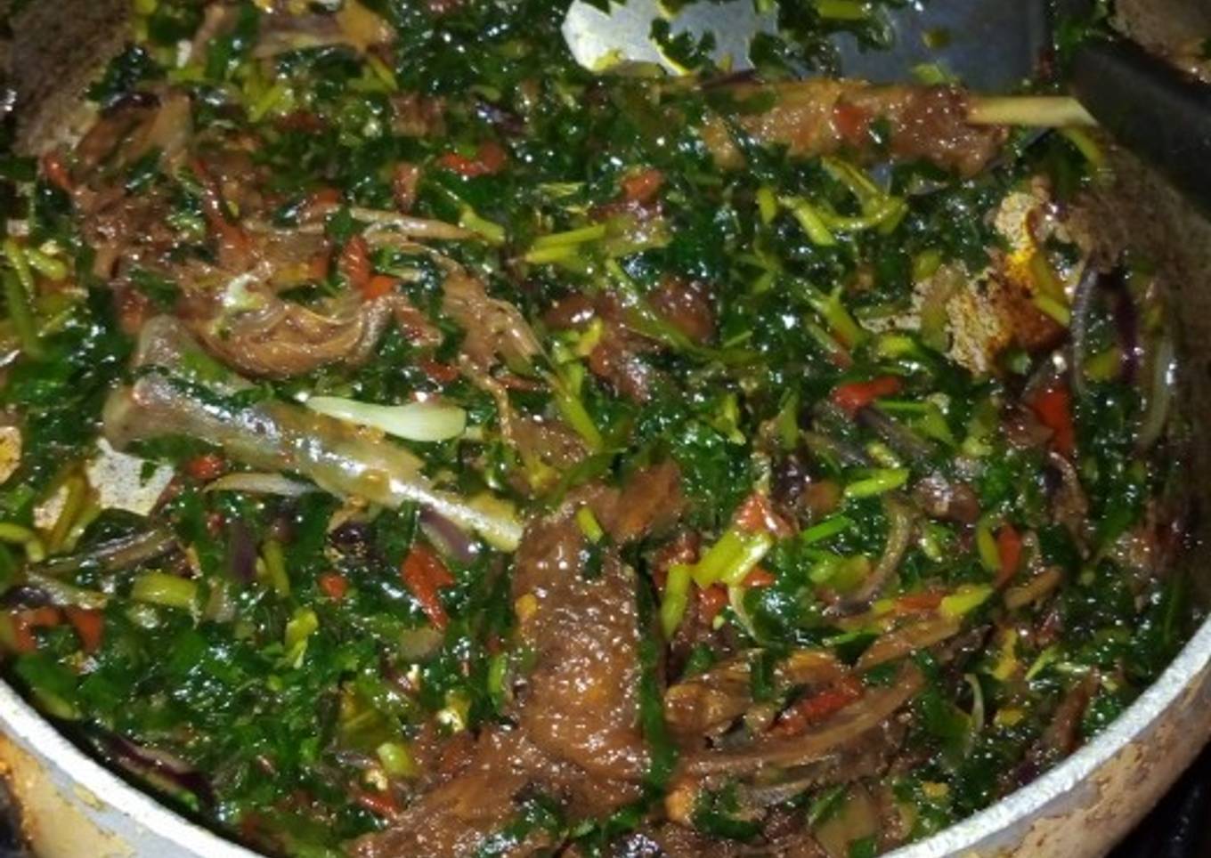 Water leaf and ugu soup