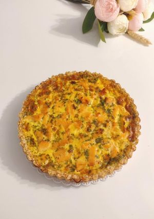 A picture of Smoked Salmon and Leek Tart.