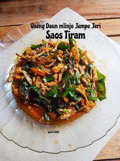 Foto resep Oseng daun melinjo tempe,teri, saos tiram