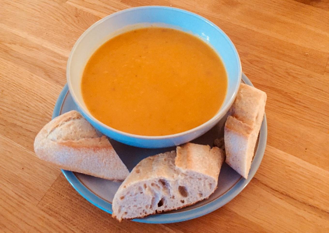 Soup with sweet potatoes and red pepper 7