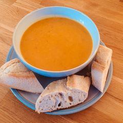 Sweet potato and red chilli soup 🍠🌶 A picture of Sweet potato and red chilli soup 🍠🌶.