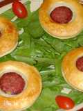 Ojitos de longaniza con hojaldre - bol au vent