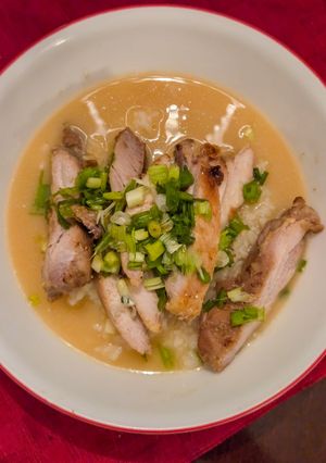 A picture of Broth-y Chicken and Rice Bowl.