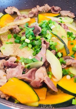 Hình của món Mề gà Nhật xào đu đủ xanh Việt.