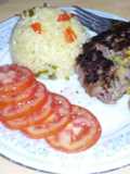 Tortitas de carne molida con piña 