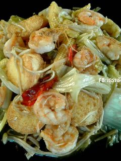 รูปของ ผัดผักรวมใส่กุ้งเต้าหู้