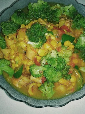 Cara Gampang Membuat Resep  Sayur Cumi Asin, Brokoli &amp; Jagung Manis yang Enak Banget, Lezat Sekali