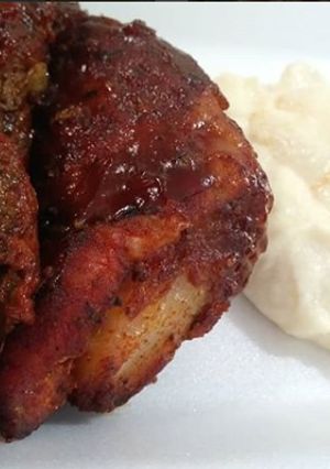 Una foto de Keto bbq ribs, costillas bbq baja en carbohidratos, lowcarb