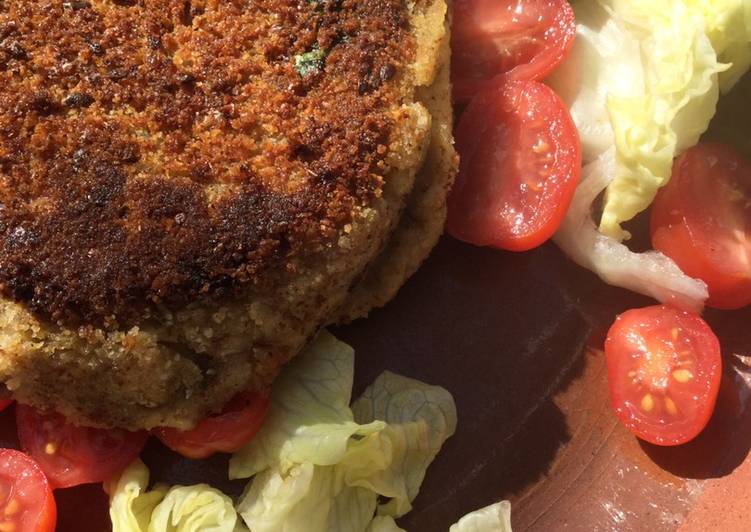 Quick and Easy Chickpea and lentil burger