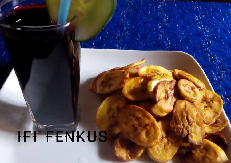 Recipe: Yummy Pineapple flavoured zobo drink with plantain chips This is A Recipe That Has Been Tested  From Homemade !!