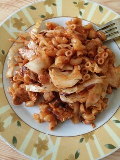 Zöldséges, húsos tészta recept fotója