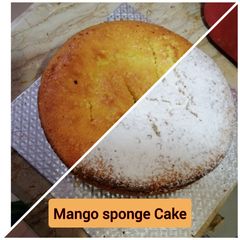 A picture of Mango Sponge Cake in Cooker.