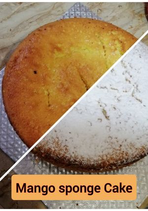 A picture of Mango Sponge Cake in Cooker.