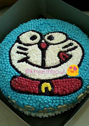 Foto resep Kue ultah doraemon