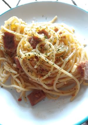 Foto resep Aglio olio bon cabe with ham