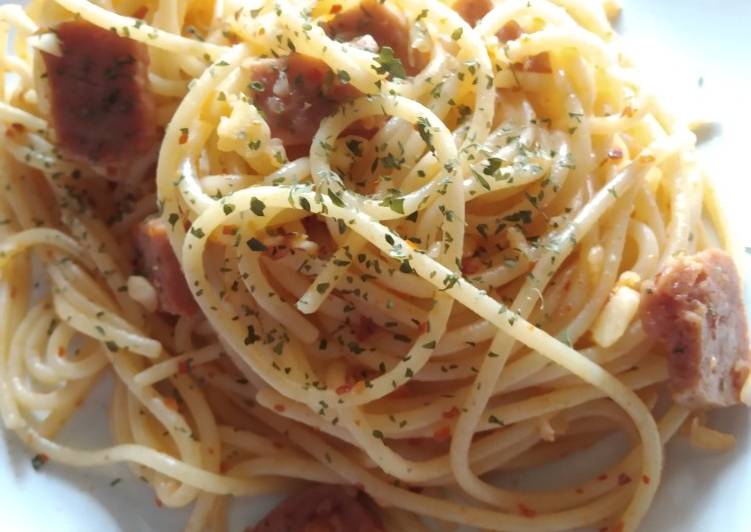 Resep Aglio olio bon cabe with ham yang Bikin Ngiler