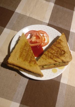 A picture of Homemade masala sandwich.