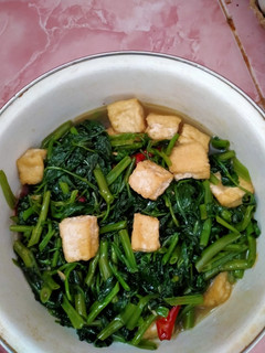 Foto resep Tumis kangkung tahu terasi