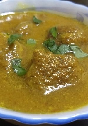 A picture of Moong Dal Dumplings In Gravy.