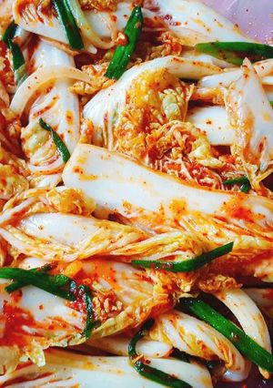 Hình của món Kim chi muối xổi (배추겉절이).