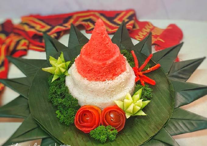 Resep 415. Nasi Tumpeng Merah Putih oleh IFANI DEVI - Cookpad