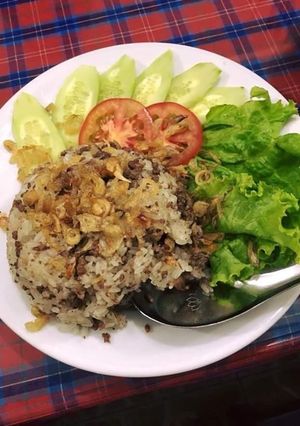 Hình của món Xôi bò bằm.