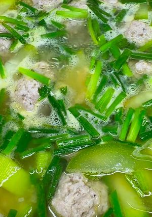 Hình của món Canh bí đao nấu cùng thịt xay.
