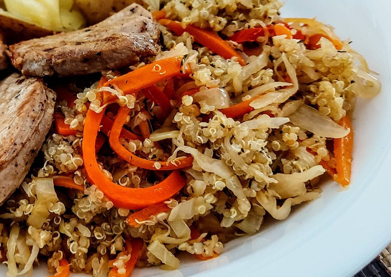 WOK CON Quinua y Vegetales🥕🫑🌶a la Teriyaki...!