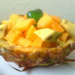 A picture of Pineapple,pawpaw salad.
