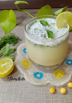 A picture of Basil-Sattu Drink.