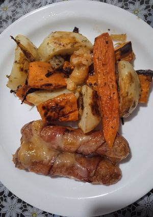 Una foto de Panchos con panceta y papas y boniatos!